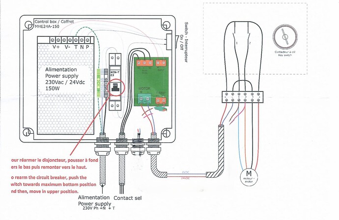 connection moteur abriblue